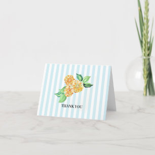 Tarjeta De Agradecimiento Flor amarillo perrito banda azul