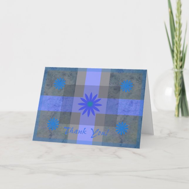 Tarjeta de agradecimiento Flor Azul (Anverso)
