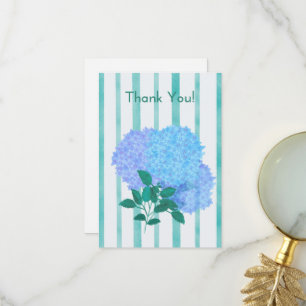 Tarjeta De Agradecimiento Flor azul de hidrangea