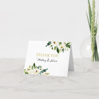 Tarjeta De Agradecimiento Flor blanca color agua