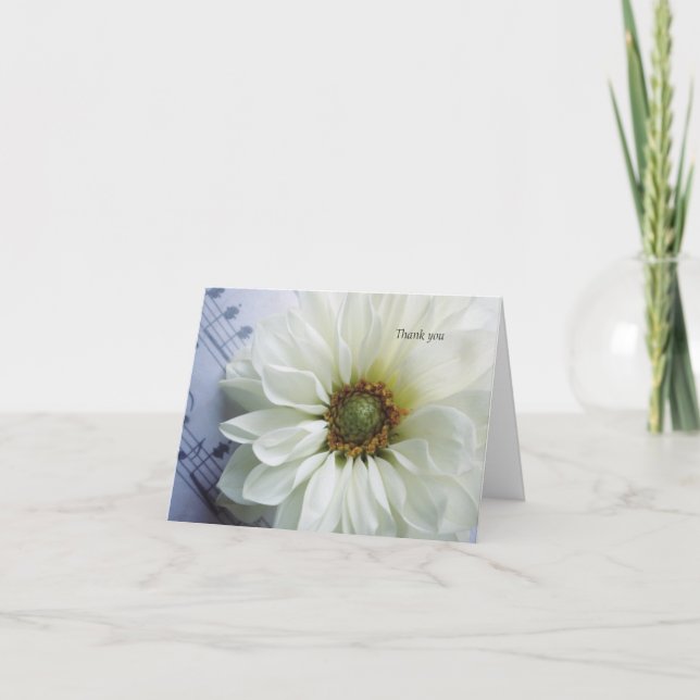 Tarjeta De Agradecimiento Flor blanca con música (Anverso)
