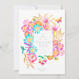 Tarjeta De Agradecimiento Flor Blanca Mística Floreciendo
