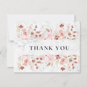 Tarjeta De Agradecimiento Flor de Acuarela Rosa
