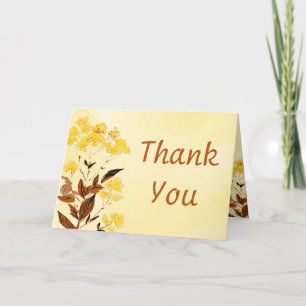 Tarjeta De Agradecimiento Flor de amapola amarilla plegada gracias a la tarj