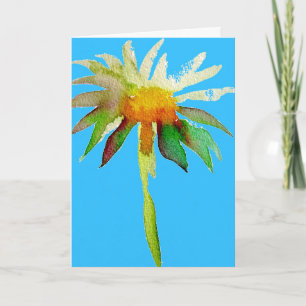 Tarjeta De Agradecimiento Flor de arte moderno Daisy Blue Gracias
