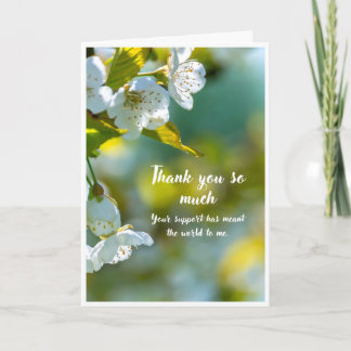 Tarjeta de agradecimiento Flor de Blossom Blanca