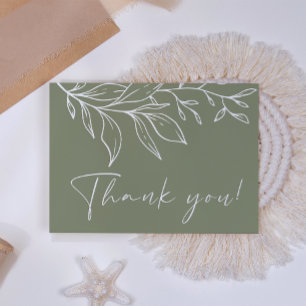 Tarjeta De Agradecimiento Flor de Boho verde sabio