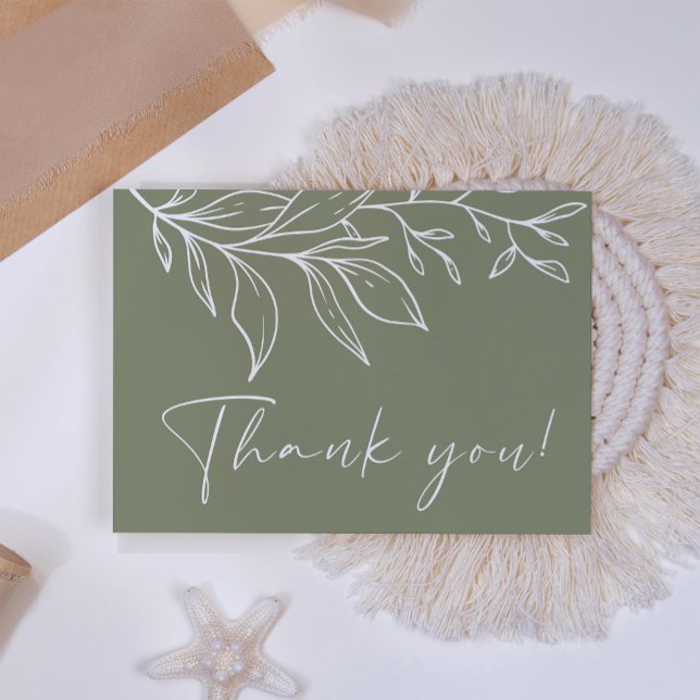 Tarjeta De Agradecimiento Flor de Boho verde sabio (Subido por el creador)