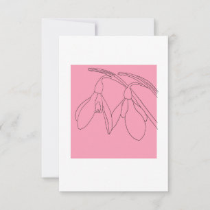 Tarjeta De Agradecimiento Flor de campanilla rosa y negra 