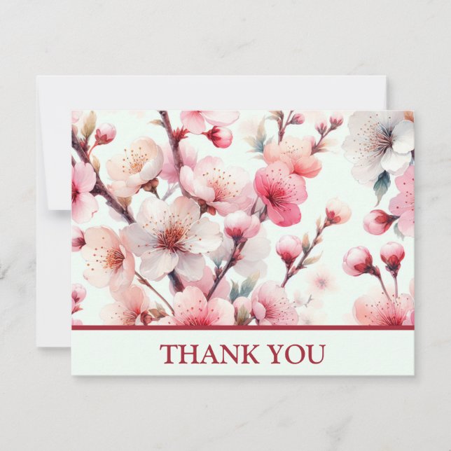 Tarjeta De Agradecimiento Flor de Cerezo (Anverso)