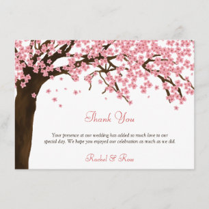 Tarjeta De Agradecimiento Flor de cerezo / acuarela sakura Gracias.