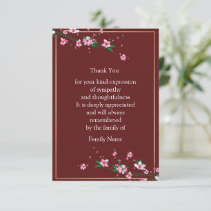 Tarjeta De Agradecimiento Flor de cerezo en rama de árbol