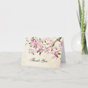 Tarjeta De Agradecimiento Flor de Cerezo Japonesa Rosa Gracias