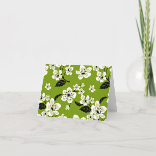 TARJETA DE AGRADECIMIENTO FLOR DE CEREZO - SAKURA (VERDE MATCHA)