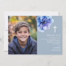 Flor de color azul foto primera comunión sagrada