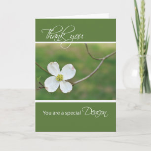 Tarjeta De Agradecimiento Flor de Cornejo de Perro de Diácono Gracias