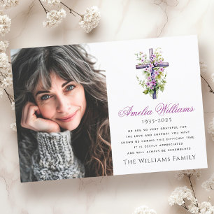 Tarjeta De Agradecimiento Flor de cruz acuarela foto gracias