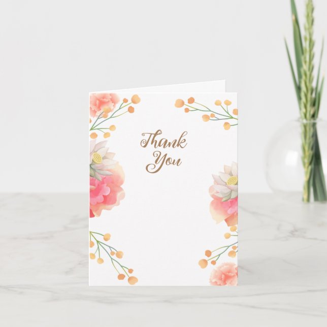Tarjeta de agradecimiento Flor de Durazno Tropical (Anverso)