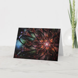 Tarjeta De Agradecimiento Flor de fantasía fractal suave y delicada