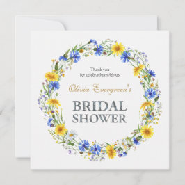 Tarjeta De Agradecimiento Flor de flores silvestres de lavanda amarilla azul