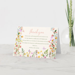 Tarjeta De Agradecimiento Flor de flores silvestres elegante Baby Shower pri