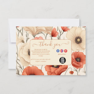 Tarjeta De Agradecimiento Flor de flores silvestres moderna y elegante