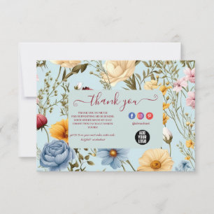 Tarjeta De Agradecimiento Flor de flores silvestres moderna y elegante
