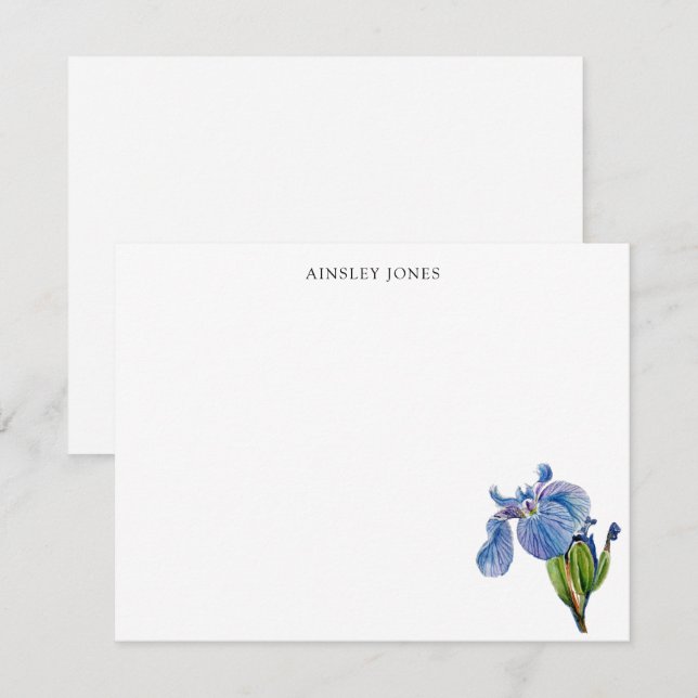 Tarjeta De Agradecimiento Flor de iris azul acuático (Anverso / Reverso)