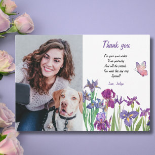 Tarjeta De Agradecimiento Flor de Iris Foto Cumpleaños