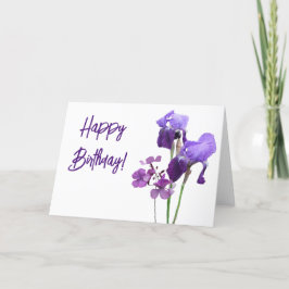 Tarjeta De Agradecimiento Flor de iris morado clásica Feliz cumpleaños arte 