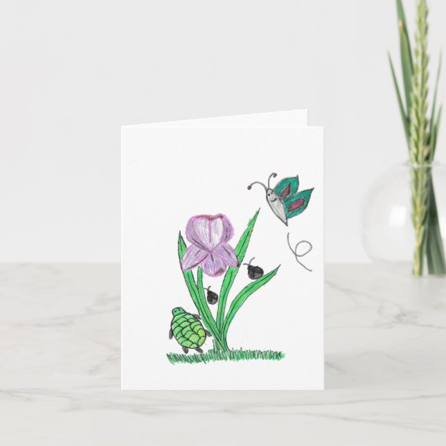 Tarjeta De Agradecimiento Flor de iris púrpura (Anverso)