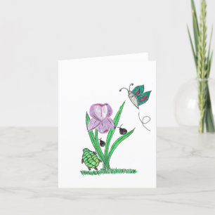 Tarjeta De Agradecimiento Flor de iris púrpura