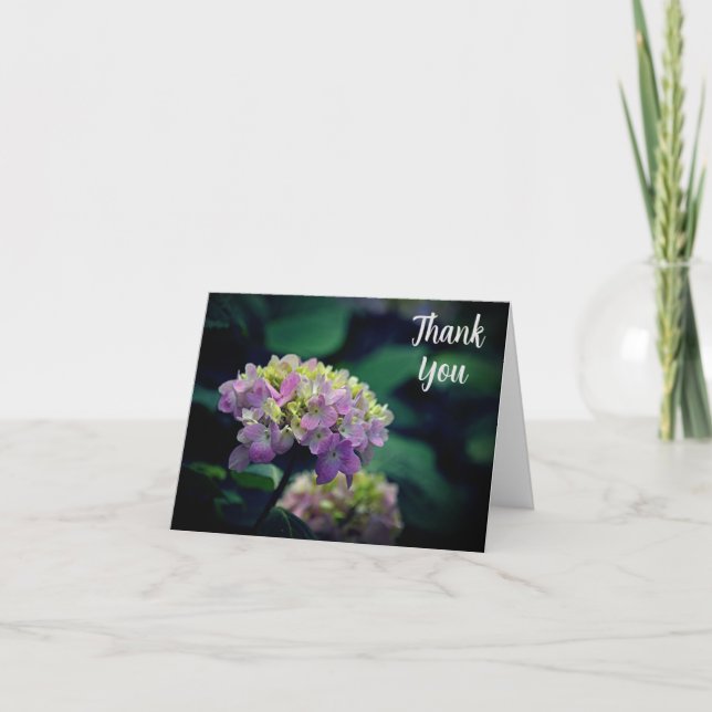 Tarjeta De Agradecimiento Flor de jardín rosa y blanca (Anverso)