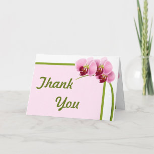Tarjeta De Agradecimiento Flor De Largo Estrello Orquídea Rosa