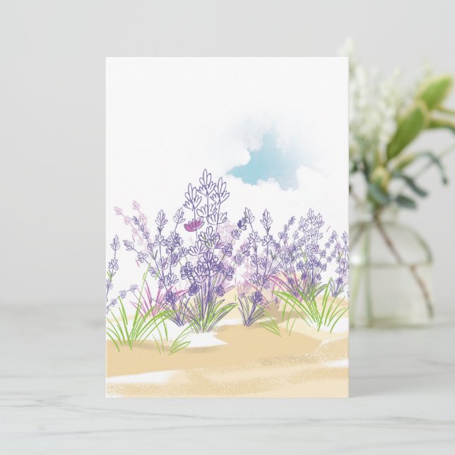 Tarjeta De Agradecimiento Flor de lavanda (Anverso de pie)