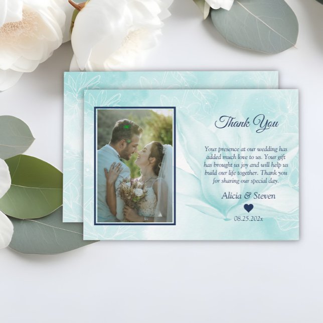 Tarjeta De Agradecimiento Flor de magnolia etérea, Boda (Subido por el creador)