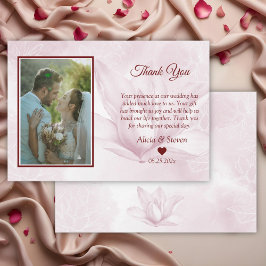 Tarjeta De Agradecimiento Flor de magnolia etérea, Boda