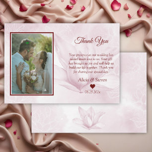 Tarjeta De Agradecimiento Flor de magnolia etérea, Boda