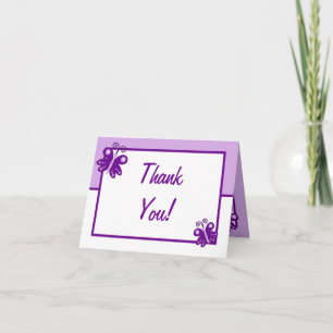 Tarjeta De Agradecimiento Flor de mariposa de primavera púrpura plegada