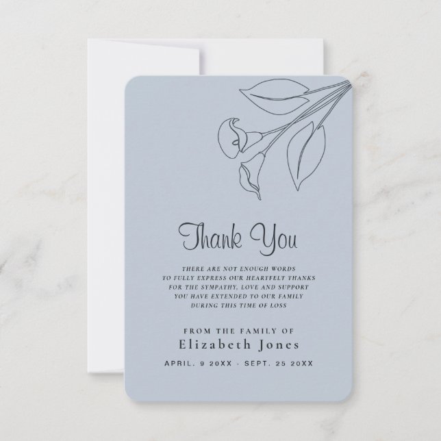 Tarjeta De Agradecimiento Flor de memoria de simpatía (Anverso)