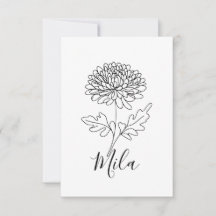 Flor de nacimiento de crisantemo personalizada en 