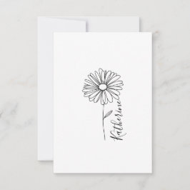 Tarjeta De Agradecimiento Flor de nacimiento personalizada abril margarita
