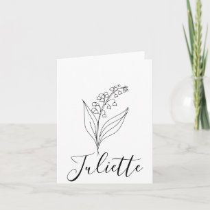 Tarjeta De Agradecimiento Flor de nacimiento personalizada de lirio de mayo