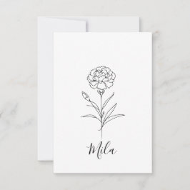 Tarjeta De Agradecimiento Flor de natalidad personalizada en enero de carnac