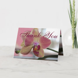 Tarjeta De Agradecimiento Flor de orquídea rosa y burdeos