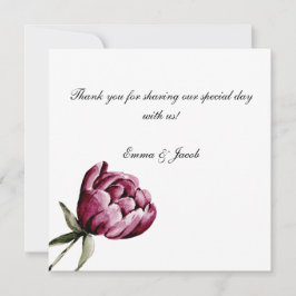 Tarjeta De Agradecimiento Flor de Peonía Romántica en Flor