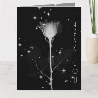 Tarjeta De Agradecimiento Flor de Rayos X Brillante sobre Negro