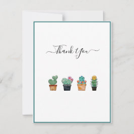 Tarjeta De Agradecimiento Flor de vegetación de Cactus suave
