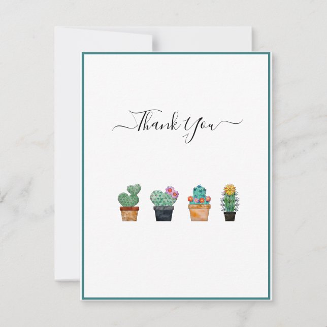 Tarjeta De Agradecimiento Flor de vegetación de Cactus suave (Anverso)