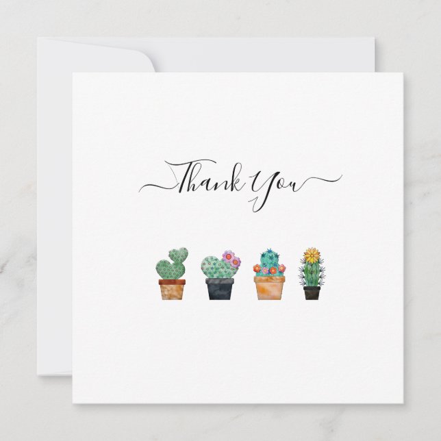 Tarjeta De Agradecimiento Flor de vegetación de Cactus suave (Anverso)